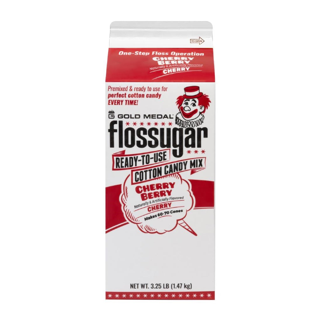 Flossugar Cherry Ready to Use Cotton Candy Mix 1.47kg - HS992  Gold Medal   
