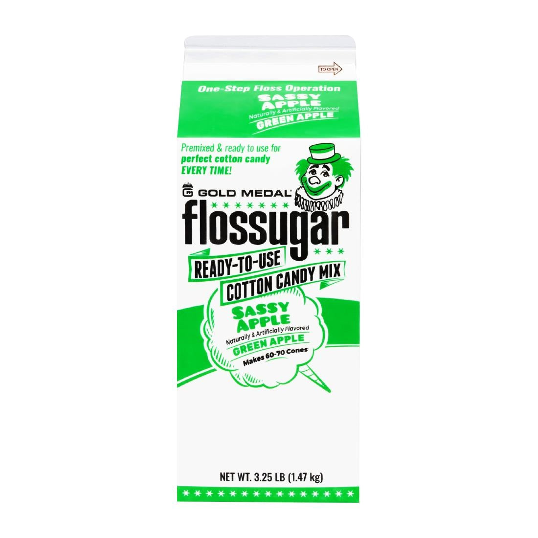 Flossugar Green Apple Ready to Use Cotton Candy Mix 1.47kg - HS996  Gold Medal   