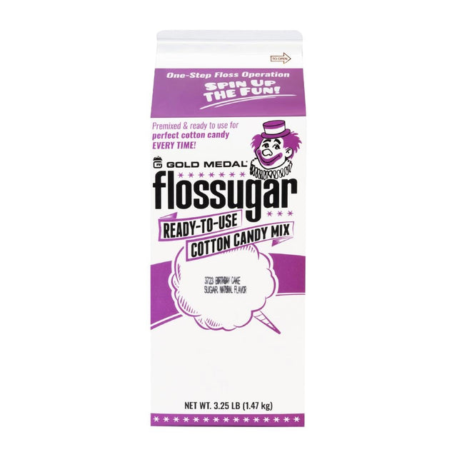 Flossugar Birthday Cake Ready to Use Cotton Candy Mix 1.47kg - HS998  Gold Medal   