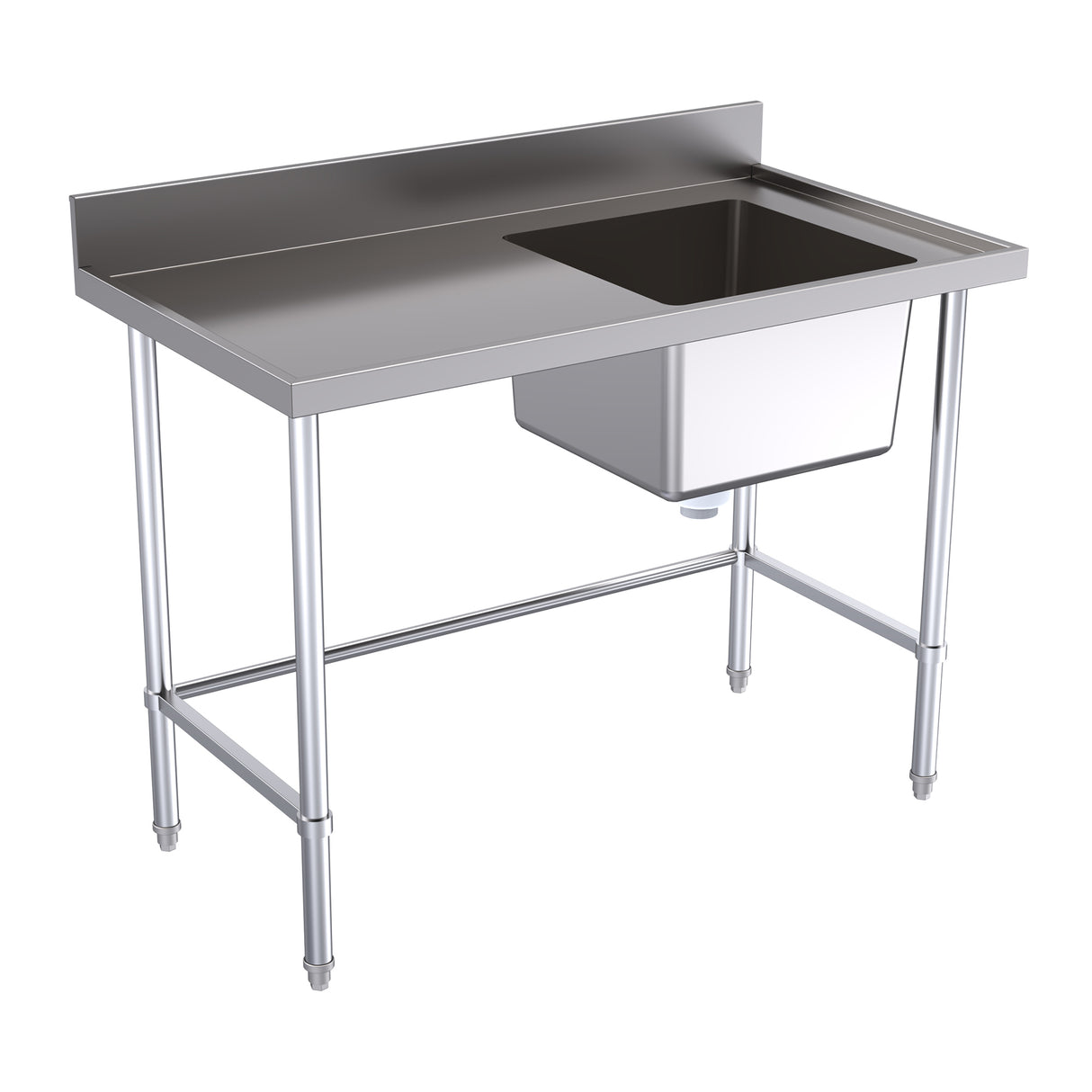 Hallco Sink Single Right Hand Bowl With Left Hand Drainer | HSS1200R Single Bowl Sinks Hallco