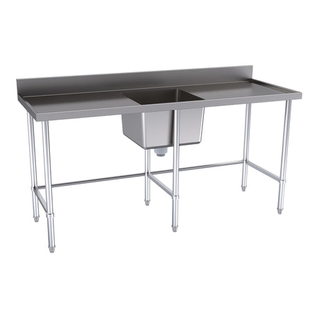 Hallco Sink Single Centre Bowl With Double Drainer | HSS1800C Single Bowl Sinks Hallco