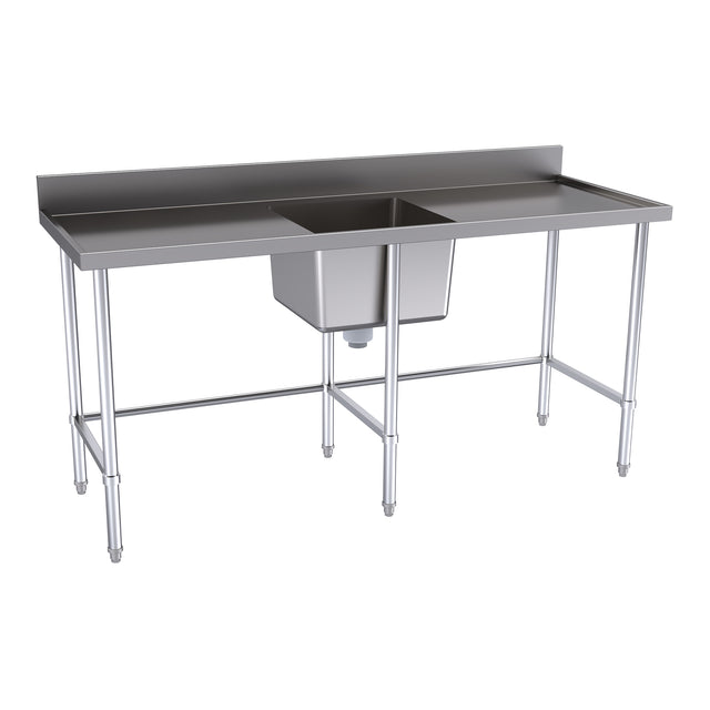 Hallco Sink Single Centre Bowl With Double Drainer | HSS1800C Single Bowl Sinks Hallco