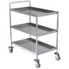 Hallco Serving Trolley 3 Tier Stainless Steel | HST3 Stainless Steel Dining Trolley Hallco