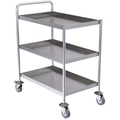 Hallco Serving Trolley 3 Tier Stainless Steel | HST3 Stainless Steel Dining Trolley Hallco
