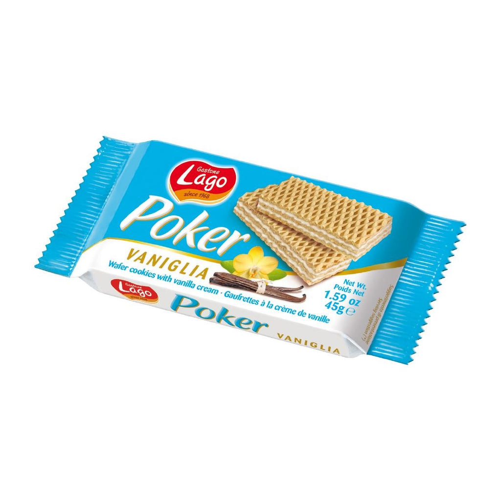 Lago Poker Vanilla Cream Wafers 45g (Pack of 20) - HT327  Lago Poker   