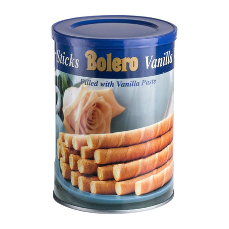Bolero Vanilla Wafer Sticks Tin 400g - HT334  Bolero Chocolate   