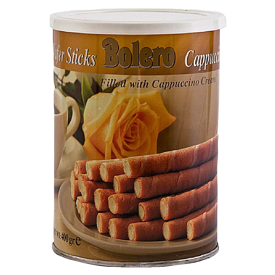 Bolero Cappuccino Wafer Sticks Tin 400g - HT338  Bolero Chocolate   