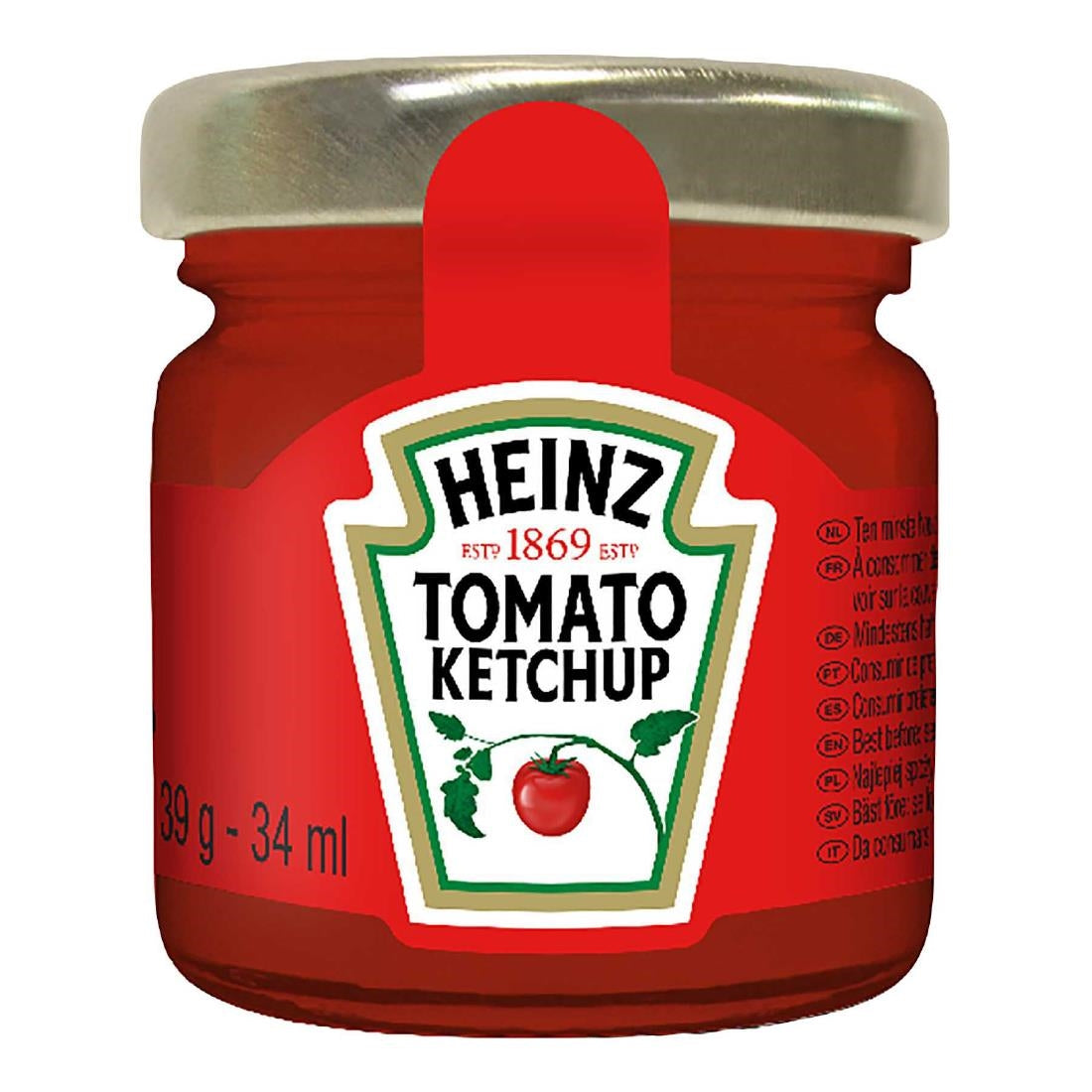 Heinz Tomato Ketchup Mini Glass Jars 39g (Pack of 80) - HT402  Heinz   
