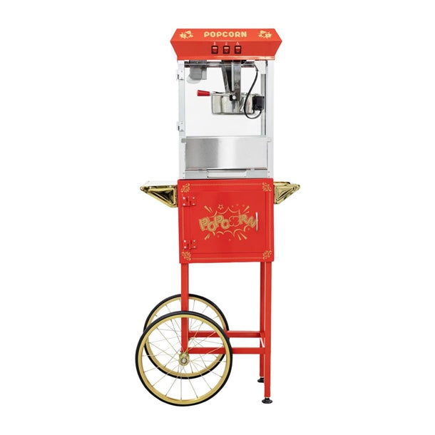 A1 Equipment 8oz Popcorn Machine with Cart Red - HT426  A1 Equipment   