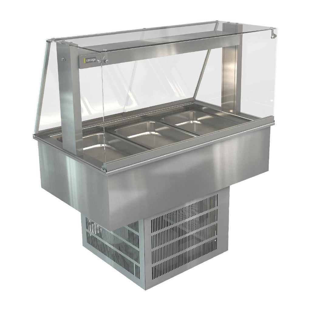 Cossiga Linear Series Drop-in Refrigerated Well w/Full Square Glass Gantry 1145mm - HT631  Cossiga   