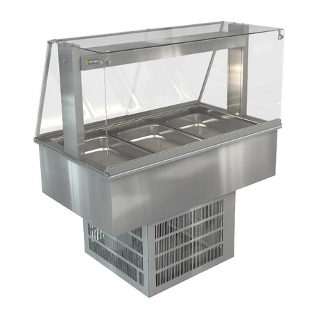 Cossiga Linear Series Drop-in Refrigerated Well w/Full Square Glass Gantry 1145mm - HT631  Cossiga   
