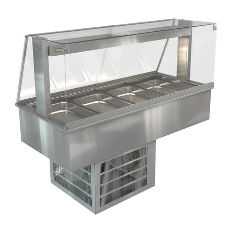 Cossiga Linear Series Drop-in Refrigerated Well w/Full Square Glass Gantry 1485mm - HT632  Cossiga   