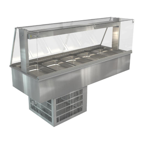 Cossiga Linear Series Drop-in Refrigerated Well w/Full Square Glass Gantry 1825mm - HT633  Cossiga   