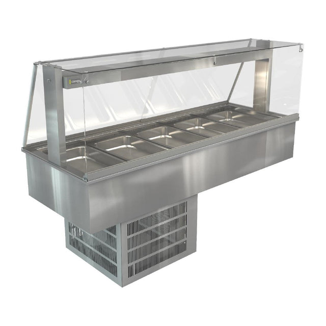Cossiga Linear Series Drop-in Refrigerated Well w/Full Square Glass Gantry 1825mm - HT633  Cossiga   