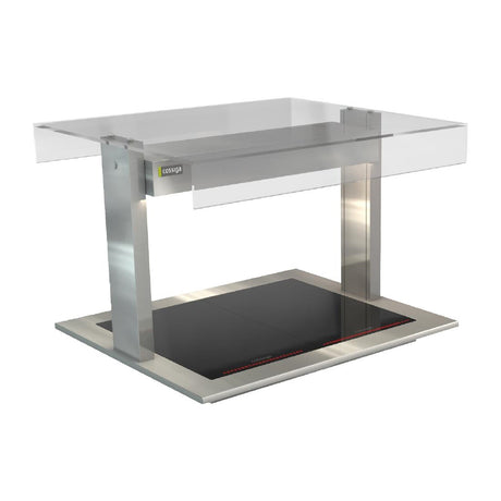 Cossiga Linear Series Drop-in Ceramic Glass Hotplate w/Flat Top Sneeze Guard 805mm - HT640  Cossiga   