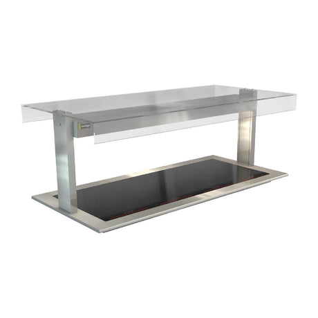Cossiga Linear Series Drop-in Ceramic Glass Hotplate w/Flat Top Sneeze Guard 1485mm - HT642  Cossiga   
