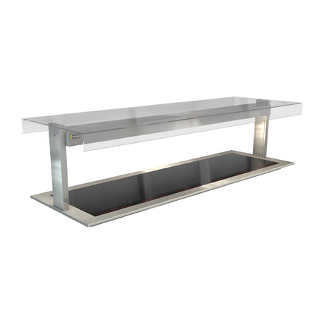 Cossiga Linear Series Drop-in Ceramic Glass Hotplate w/Flat Top Sneeze Guard 2165mm - HT644  Cossiga   