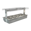 Cossiga Linear Series Drop-in Bain Marie 5x1/1GN w/Flat Top Sneeze Guard 1825mm - HT658 Bain Maries Cossiga