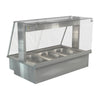 Cossiga Linear Series Drop-in Bain Marie 3x1/1GN w/Square Glass Assisted Service 1145mm - HT660 Bain Maries Cossiga