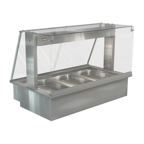 Cossiga Linear Series Drop-in Bain Marie 3x1/1GN w/Square Glass Assisted Service 1145mm - HT660 Bain Maries Cossiga