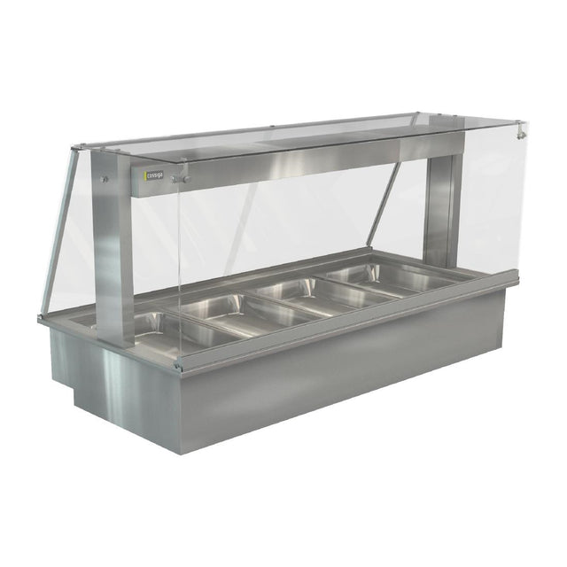 Cossiga Linear Series Drop-in Bain Marie 4x1/1GN w/Square Glass Assisted Service 1485mm - HT661 Bain Maries Cossiga