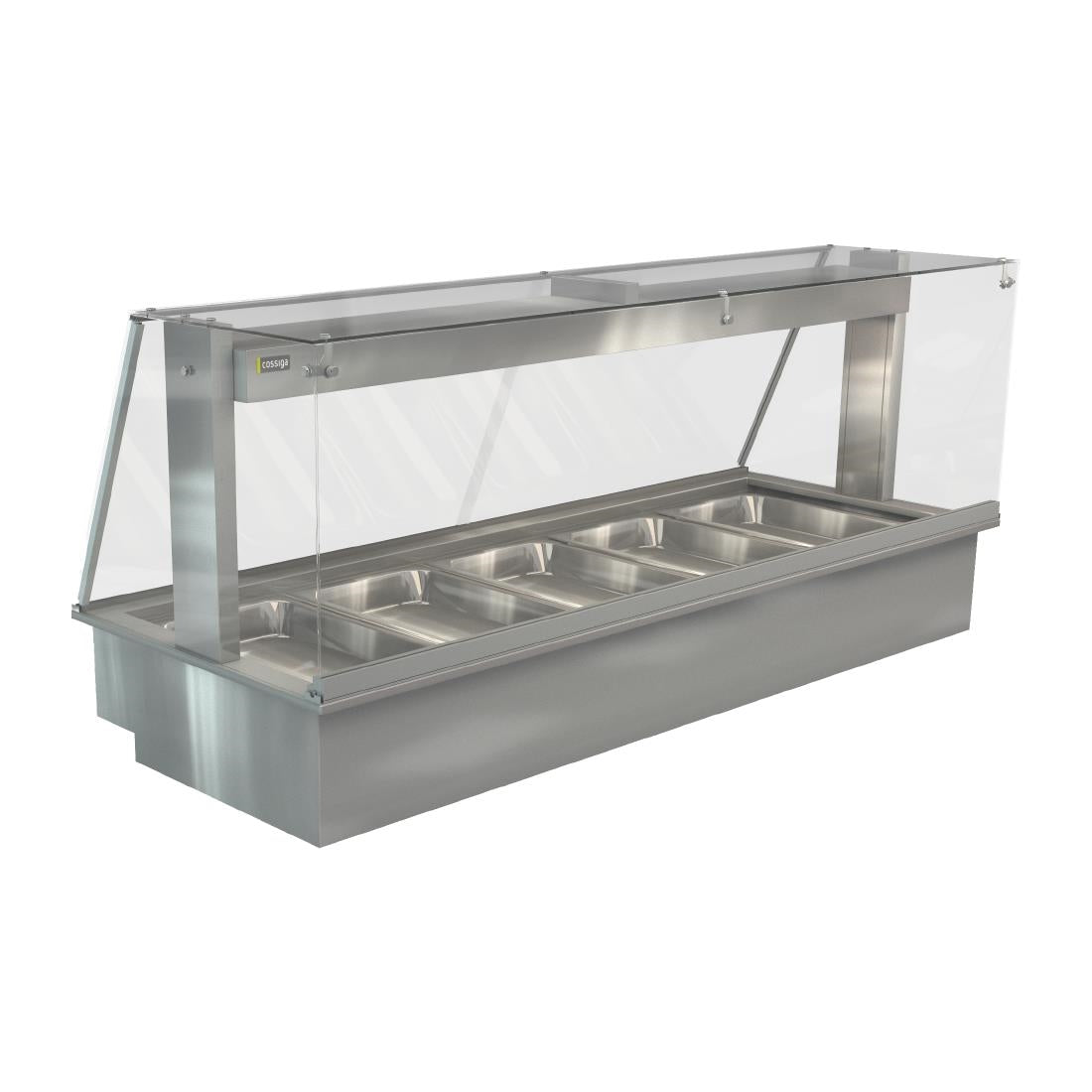 Cossiga Linear Series Drop-in Bain Marie 5x1/1GN w/Square Glass Assisted Service 1825mm - HT662 Bain Maries Cossiga