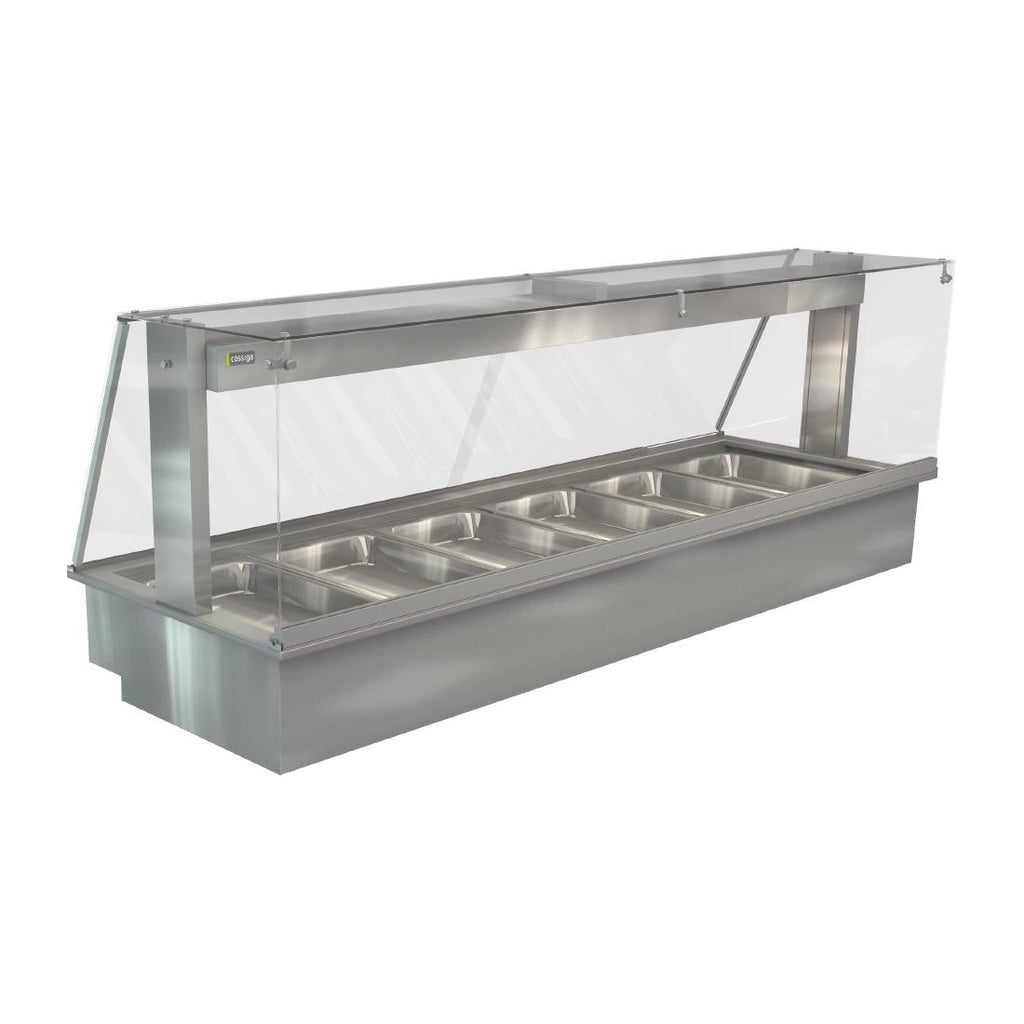 Cossiga Linear Series Drop-in Bain Marie 6x1/1GN w/Square Glass Assisted Service 2165mm - HT663 Bain Maries Cossiga