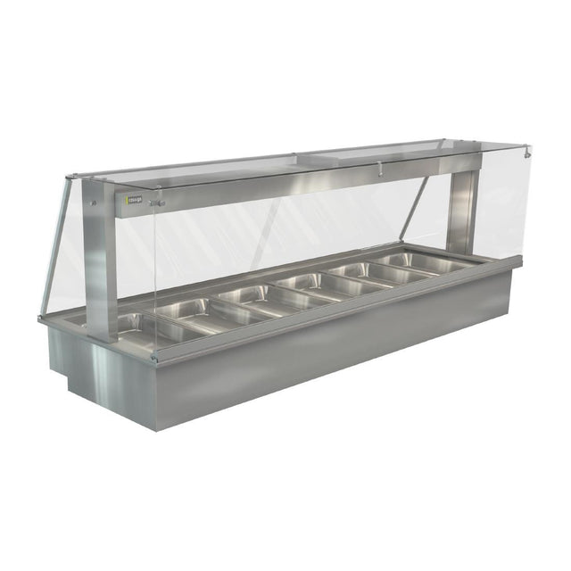Cossiga Linear Series Drop-in Bain Marie 6x1/1GN w/Square Glass Assisted Service 2165mm - HT663 Bain Maries Cossiga