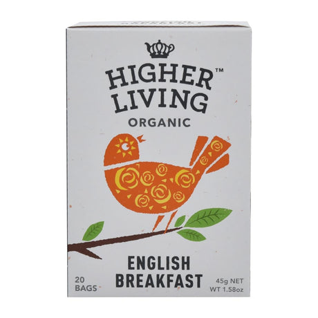 Higher Living English Breakfast Organic Teabags (Pack of 80) - HT790  Higher Living Tea   