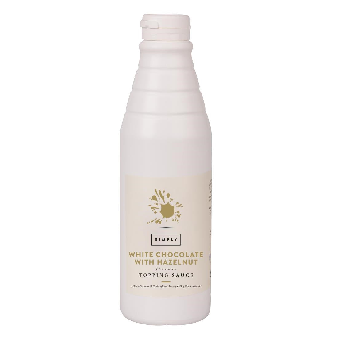 Simply White Chocolate Topping Sauce with Hazelnut Flavouring 1kg - HT855  Simply   