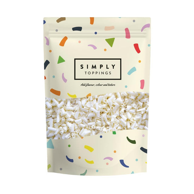 Simply Toppings White Chocolate Blossoms (Curls) 300g - HT869  Simply   