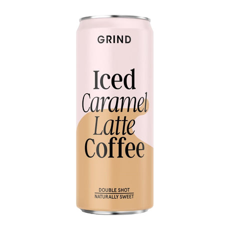 Grind Iced Caramel Latte Coffee Cans 250ml (Pack of 8) - KA273  Grind   