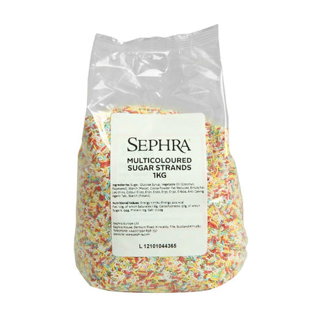 Sephra Multicoloured Sugar Strands 1kg - HU137  Sephra   