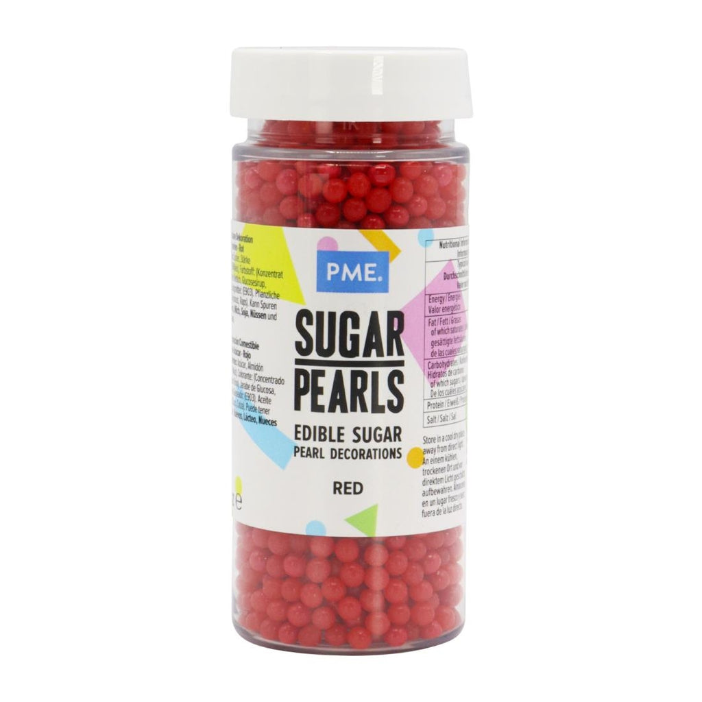 PME Sugar Pearls 100g - Red - HU209  PME   