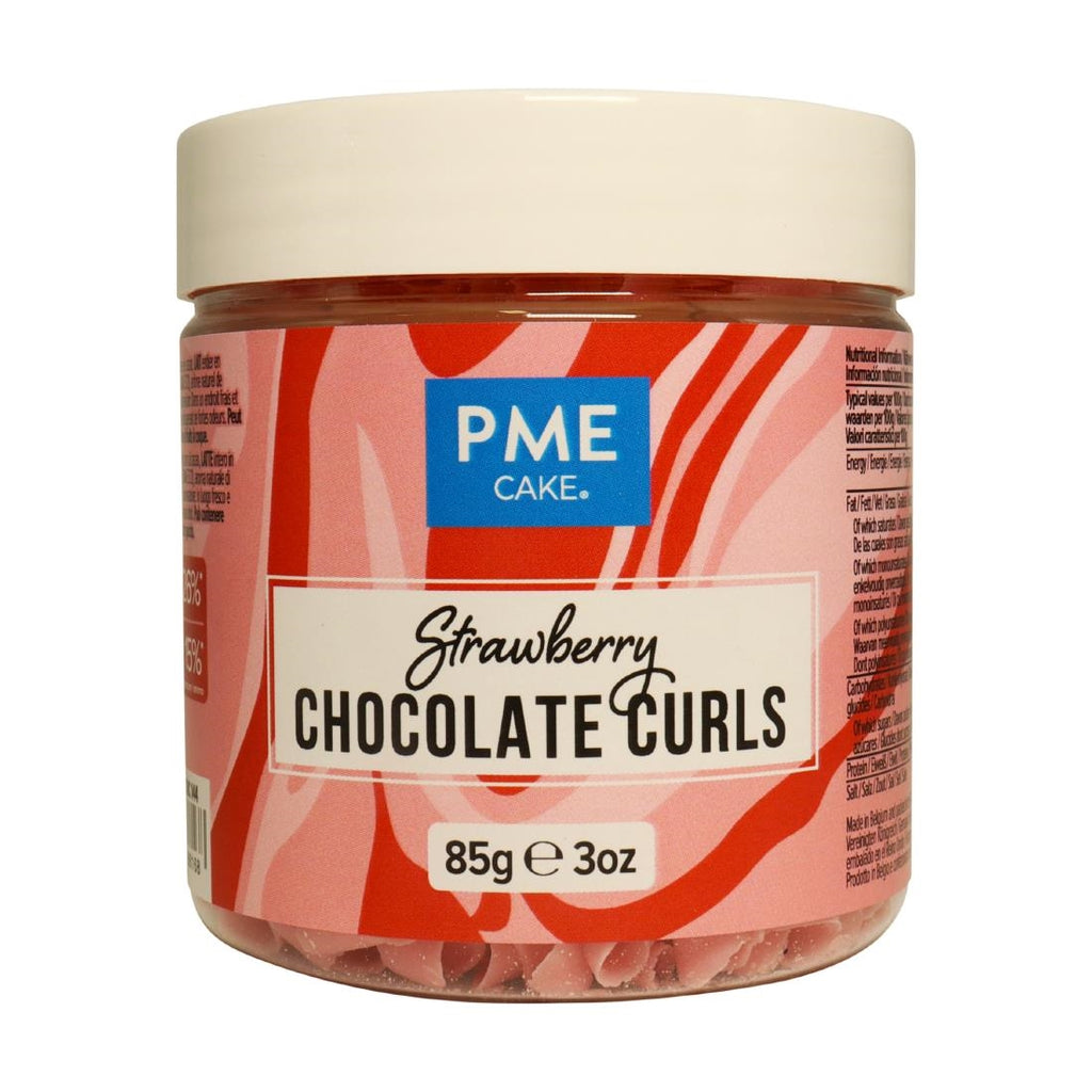 PME Chocolate Curls Strawberry 85g - HU284  PME   