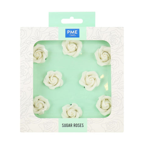 PME White Sugar Roses 32mm (Pack of 8) - HU360  PME   
