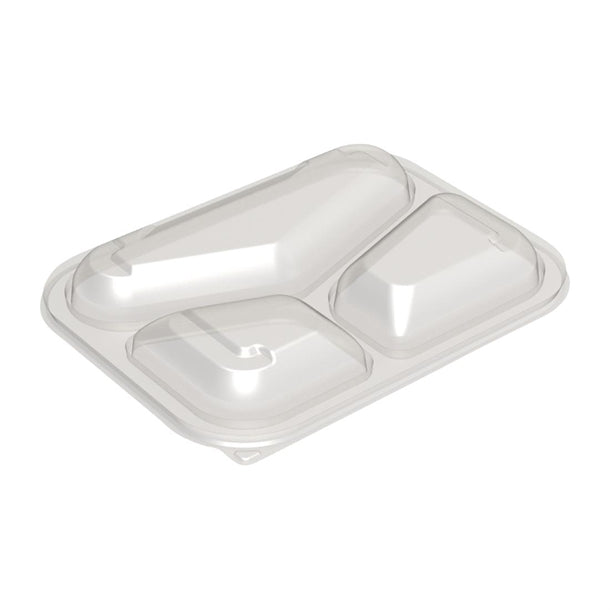 Faerch Hot Deli Deluxe 3 Compartment Takeaway Container Lids (Pack of 365) - HU387 Takeaway Food Containers Faerch   