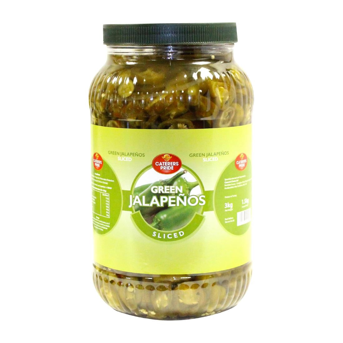 Caterers Pride Green Sliced Jalapenos (PET) 3kg - HW314  Caterers Pride   