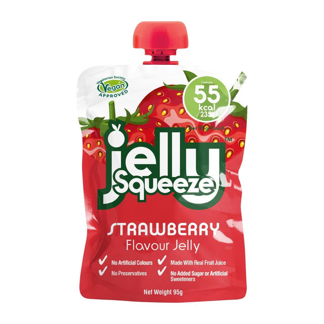 JellySqueeze Strawberry Flavour Jelly 95g (Pack of 16) - HW352  JellySqueeze   