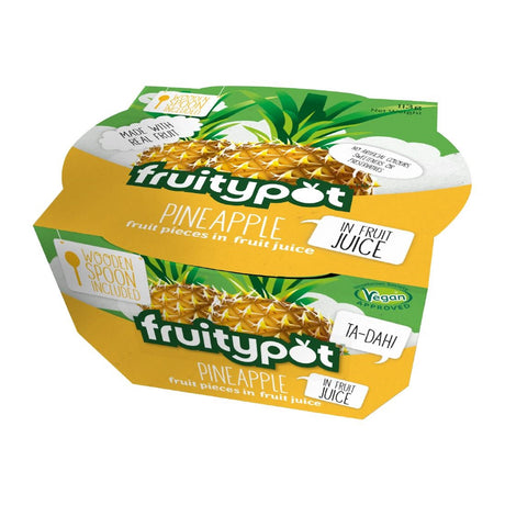 Fruitypot Pineapple in Juice with Spoon 113g (Pack of 18) - HW357  Fruitypot   
