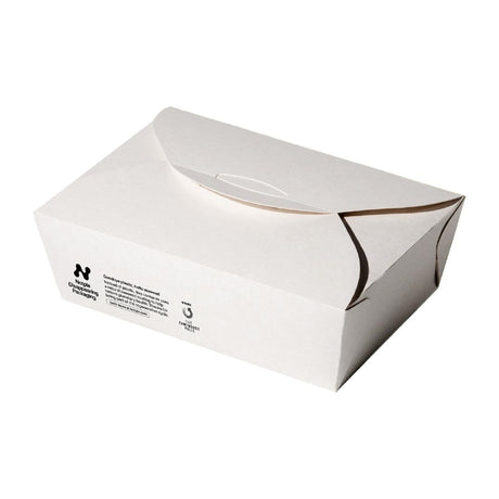 Notpla Large Takeaway Boxes 1750ml - White (Pack of 220) - HW503 Takeaway Food Containers Notpla   