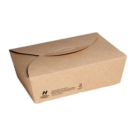 Notpla Large Takeaway Boxes 1750ml - Kraft (Pack of 220) - HW511 Takeaway Food Containers Notpla   