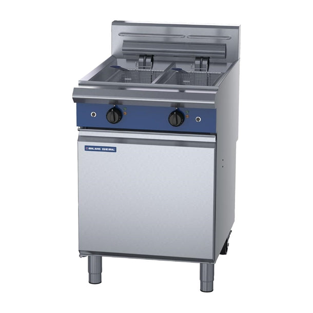 Blue Seal 600mm Twin Electric Fryer UKE66 - HW601 Freestanding Electric Fryers Blue Seal