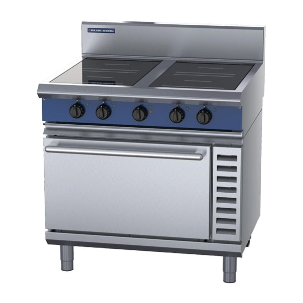 Blue Seal 900mm Induction Oven Range 4 x Round 3.5kW UKIN54R3 - HW604 4 & 6 Burner Ovens Ranges Blue Seal