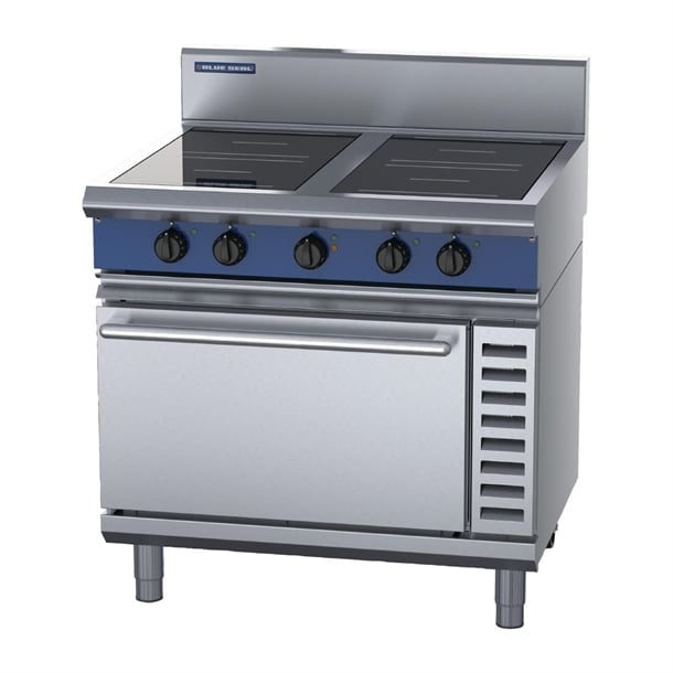 Blue Seal 900mm Induction Oven Range 4 x Round 5.0kW UKIN54R5 - HW605 4 & 6 Burner Ovens Ranges Blue Seal