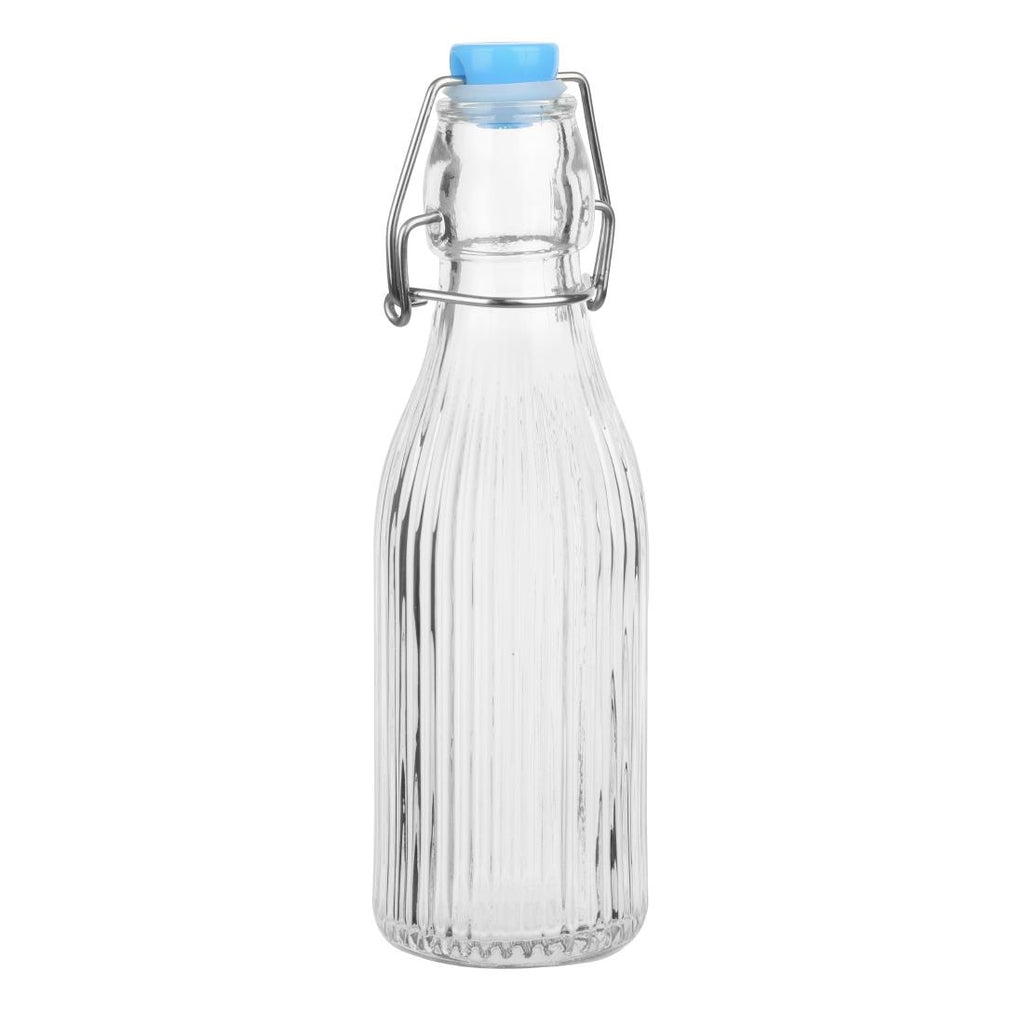 Olympia Ridged Swing Top Water Bottles 200ml (Pack of 6) - HW795 Jugs, Pitchers, Decanters & Carafes Olympia   