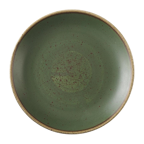 Churchill Stonecast Sorrel Green Coupe Plates 165mm (Pack of 12) - HX004 Plates Churchill Super Vitrified