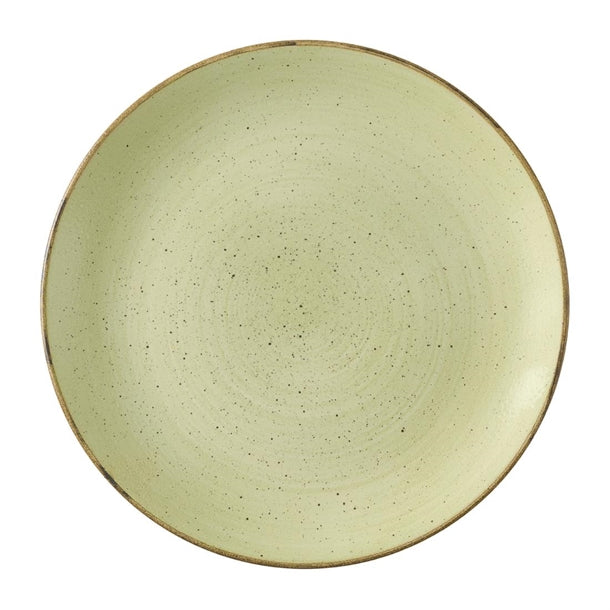 Churchill Stonecast Raw Green Evolve Coupe Plates 220mm (Pack of 12) - HX040 Plates Churchill Super Vitrified