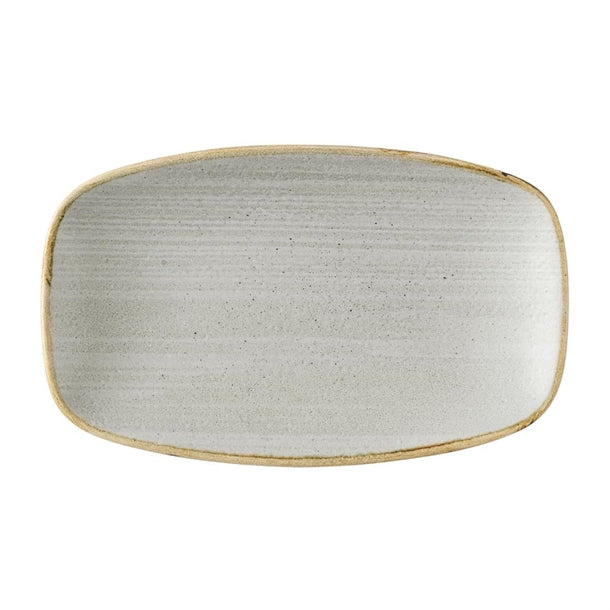 Churchill Stonecast Raw Grey Oblong Chefs Plates 180 x 100mm (Pack of 12) - HX050 Plates Churchill Super Vitrified