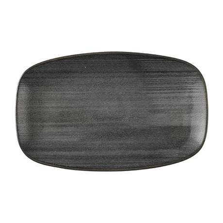 Churchill Stonecast Raw Black Oblong Chefs Plates 180 x 101mm (Pack of 12) - HX053 Plates Churchill Super Vitrified
